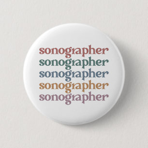 Sonographer Ultrasound Tech Retro Sonographer Gift 2 Inch Round Button