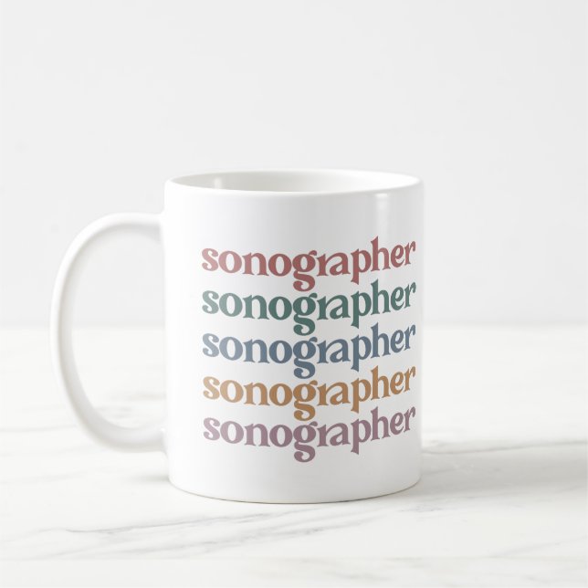 Sonographer Ultrasound Tech Retro Sonographer Gift Coffee Mug (Left)