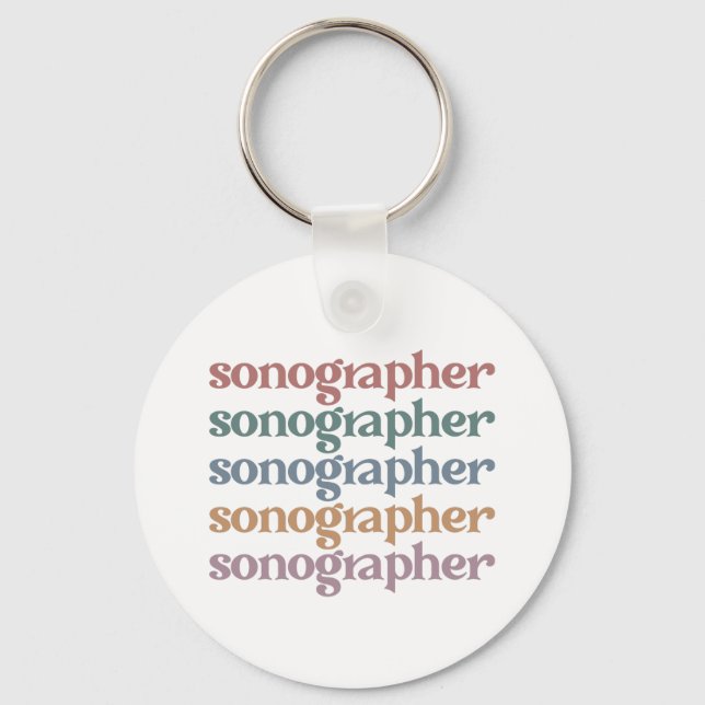 Sonographer Ultrasound Tech Retro Sonographer Gift Keychain (Front)