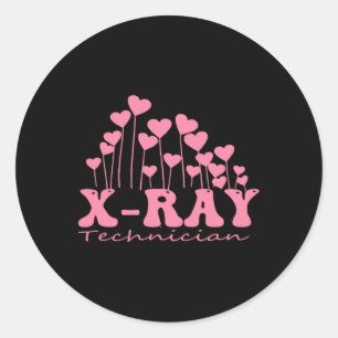 Sonographer Valentine Hearts Radiology Technician Classic Round Sticker