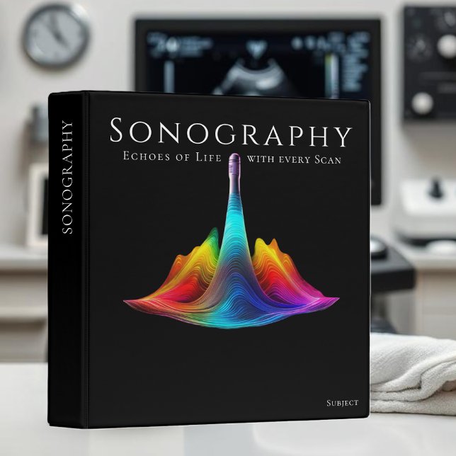 Sonography-Colourful Ultrasound Waves Binder (Sonography-Colorful Ultrasound Waves 3 Ring Binder)