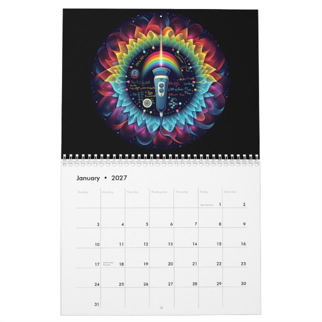 Sonography-Colourful Ultrasound Waves-Physics Calendar (Jan 2027)