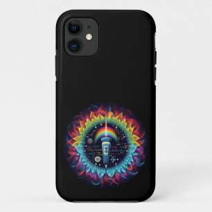 Sonography-Colourful Ultrasound Waves-Physics iPhone 11 Case