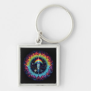 Sonography-Colourful Ultrasound Waves-Physics Keychain