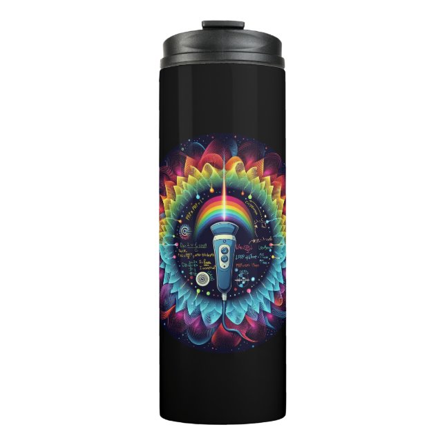 Sonography-Colourful Ultrasound Waves-Physics Thermal Tumbler (Front)