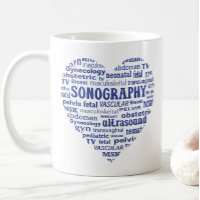 Sonography Specialty Blue Heart Sonographer Gift