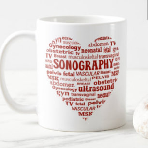 Sonography Specialty Red Heart Sonographer Gift Coffee Mug
