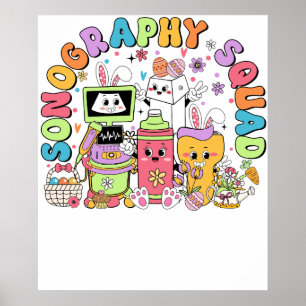 sonography squad st patrick day, retro, vintage poster