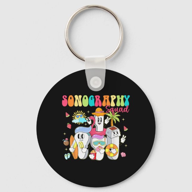 Sonography Squad Summer Vibe Float Ultrasound Tech Keychain (Front)