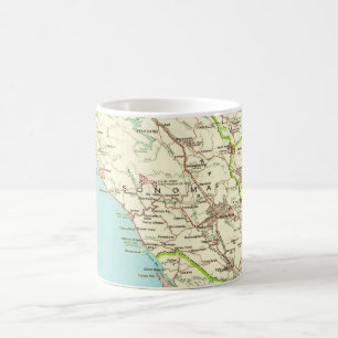 Sonoma CA Vintage Map Mug