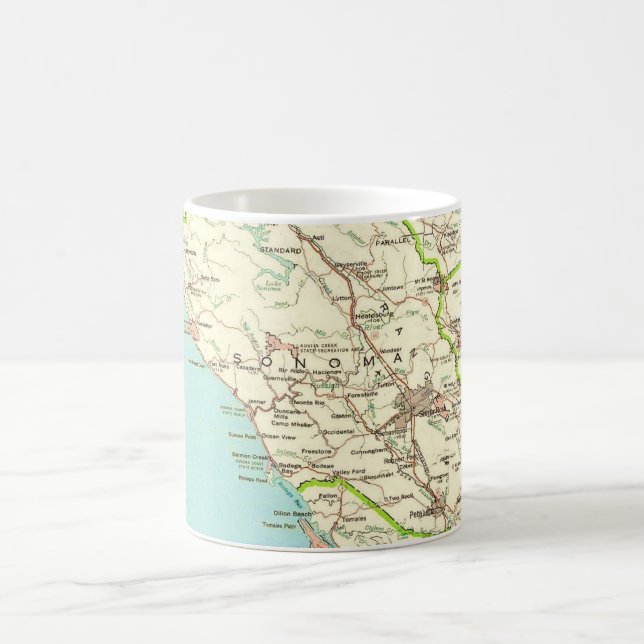 Sonoma CA Vintage Map Mug (Center)