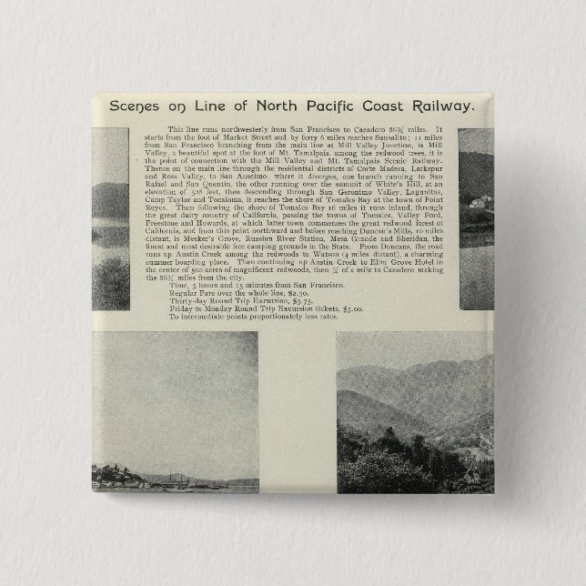 Sonoma, California 2 Inch Square Button (Front)