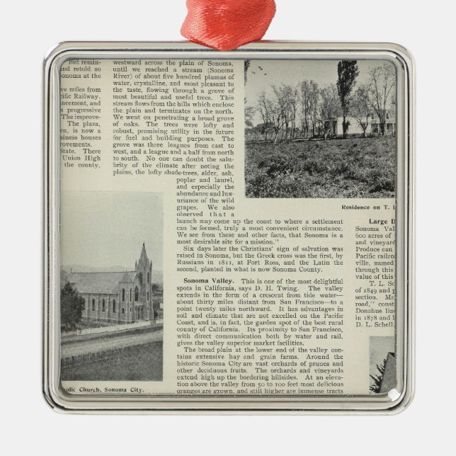 Sonoma, California Metal Ornament (Front)