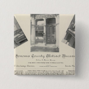 Sonoma County Abstract Bureau, California 2 Inch Square Button