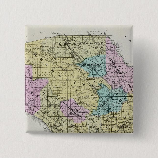 Sonoma County, California 18 2 Inch Square Button (Front)