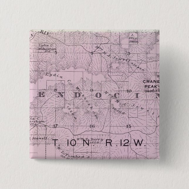 Sonoma County, California 27 2 Inch Square Button (Front)