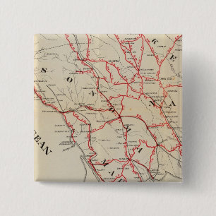 Sonoma, Marin, Lake, and Napa Counties 2 Inch Square Button