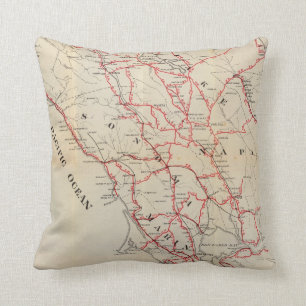 Sonoma, Marin, Lake, and Napa Counties Throw Pillow
