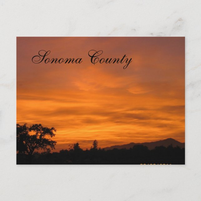 Sonoma Sunset 3 Postcard (Front)