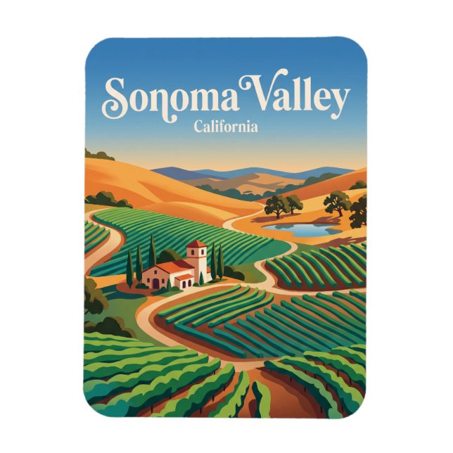 Sonoma Valley California Magnet (Vertical)