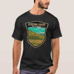 Sonoma Valley California Travel Art Vintage T-Shirt<br><div class="desc">Sonoma Valley in a vector art style. Sonoma County is a major wine-producing region north of San Francisco. Hundreds of vineyards,  ranging from small,  family-run estates to international wineries,  are set amid its rolling hills and valleys.</div>