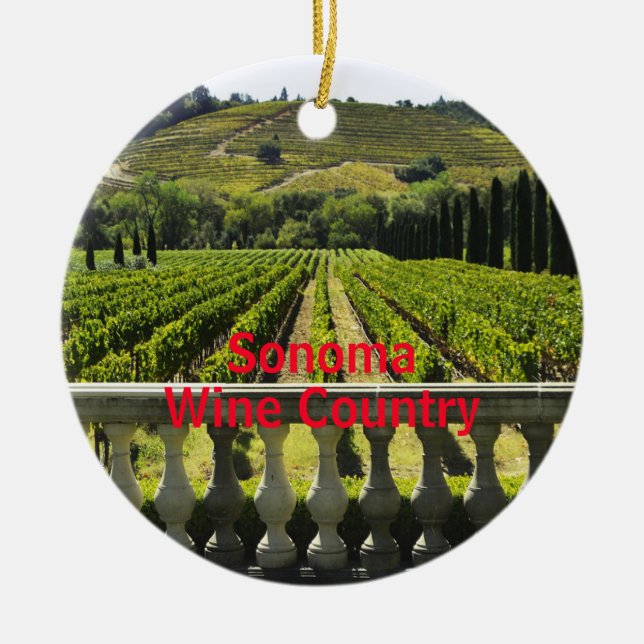 Sonoma Vin Pays Ornement de Noël (Devant)