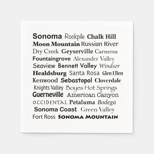 Sonoma Wine Country Napkins (Front)