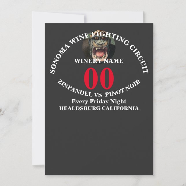 SONOMA WINE FIGHTING CIRCUIT ZINFANDEL VS PINOT INVITATION (Front)