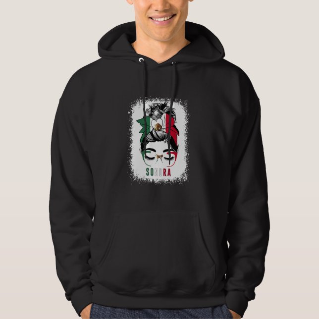 Sonora Girl Messy Bun Bandana And Glasses Mexico M Hoodie (Front)
