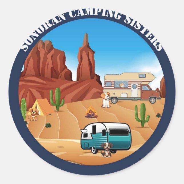 Sonoran Camping Sisters Sticker (Front)