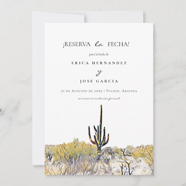 Sonoran Desert flat ¡Reserva la fecha! Card (Front)