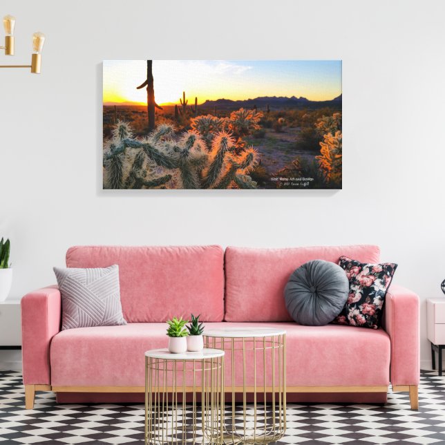 Sonoran Desert scenic sunset Arizona cactus photo Canvas Print (Insitu(LivingRoom))
