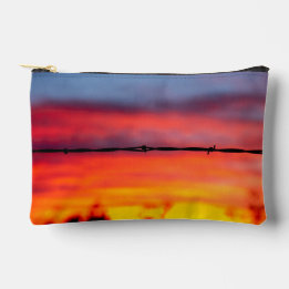 Sonoran Desert Sunset Barbed Wire Photo Accessory Pouch