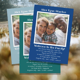 Son's Adoption Photo Party Invitation Template