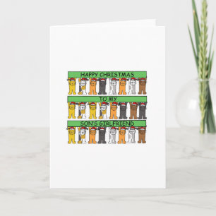 Son's Girlfriend Happy Christmas Cute Cats Holiday Card
