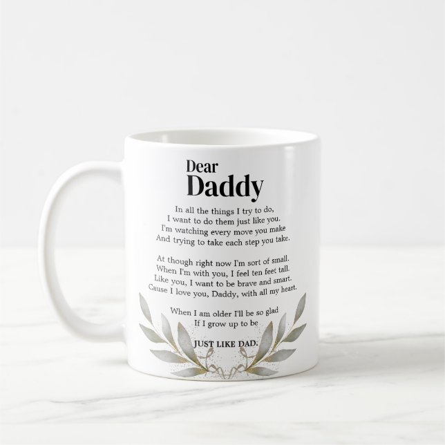 Son's Heartfelt Message to Daddy Coffee Mug (Left)