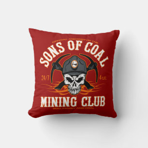 SONS OF COAL mining club Throw Pillow