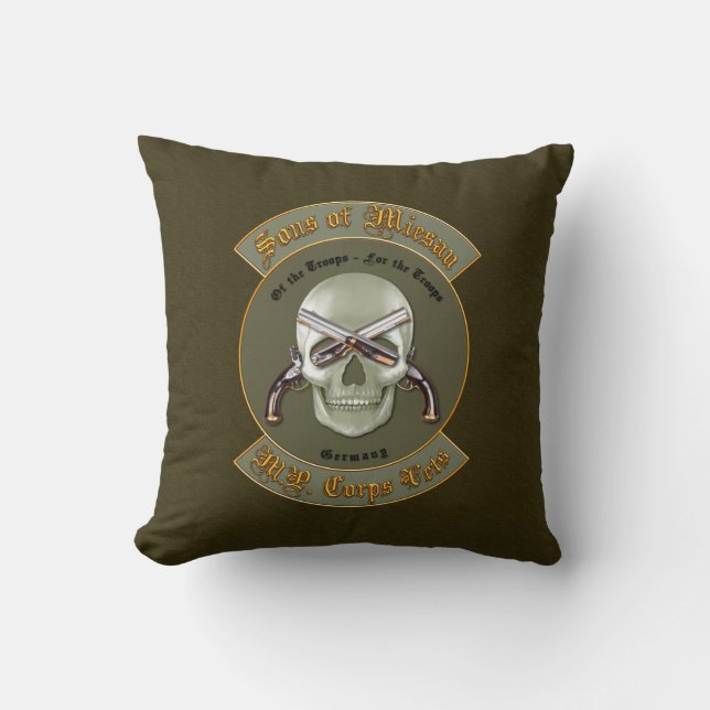 Sons of Miesau Throw Pillow (Front)