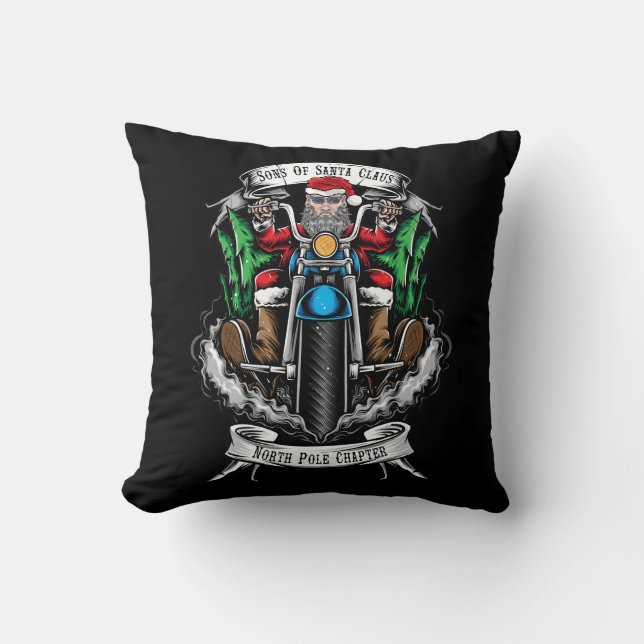 Sons Of Santa Claus North Pole Chapter Throw Pillow (Front)