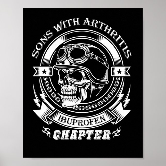 Sons With Arthritis Biker Poster (Front)