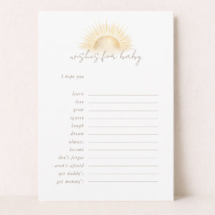Sonshine Predictions and Wishes For Baby Game Card