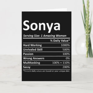 Sonya Nutrition Personalized Name Funny Christmas Card