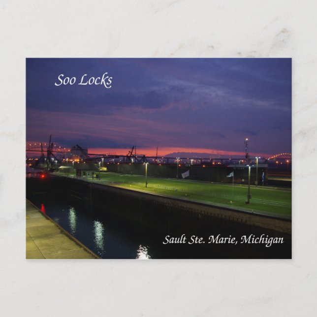 Soo Locks & St. Clair carte postale (Devant)