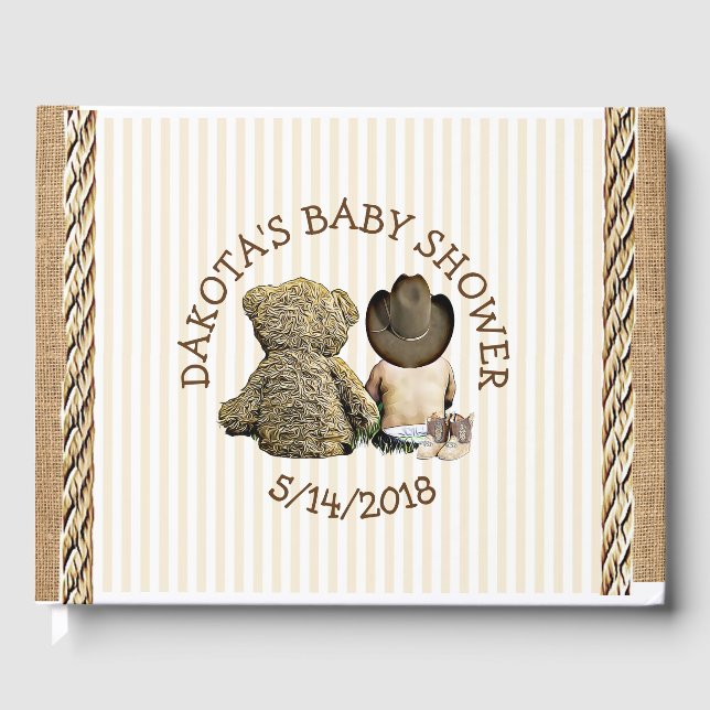 Soon to b Lil "Cowboy Baby Shower Guestbook (Front)