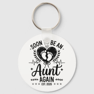 Soon To Be Aunt Again Est 2026 Pregnancy Announcem Keychain