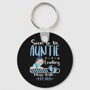 Soon To Be Auntie 2025 Loading Cute Ba  Keychain