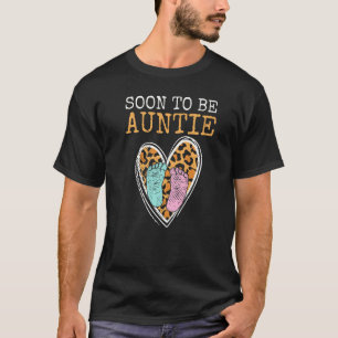 Soon To Be Auntie Gender Reveal Baby Shower Party  T-Shirt