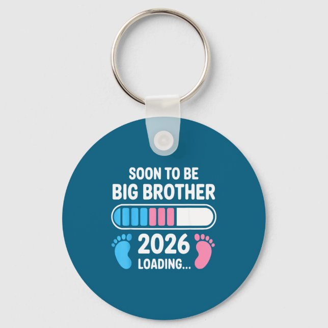 Soon To Be Big Brother 2026 New First Time Brother Keychain (Front)