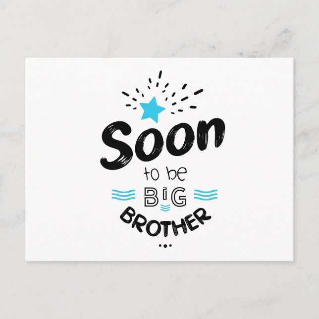 Soon to be big brother postcard (Front)