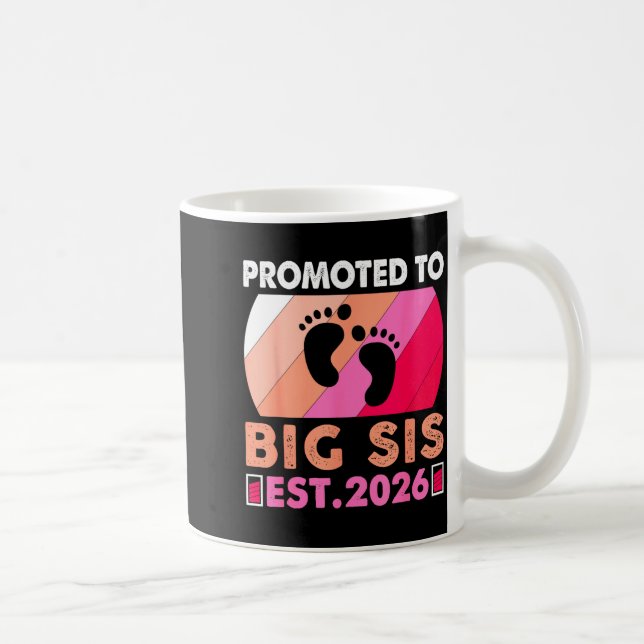Soon To Be Big Sister 2026 Funny Promoted To Big S Coffee Mug (Right)